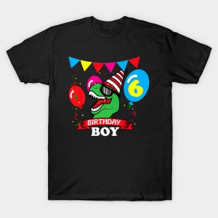 Rex 6th Dinosaur Birthday T-Shirt